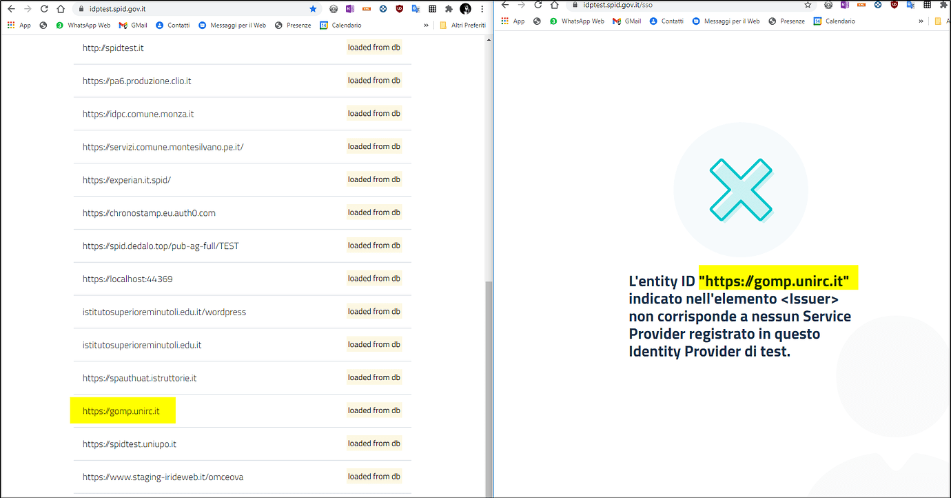 Errore su idptest.spid.gov.it SPID Forum Italia
